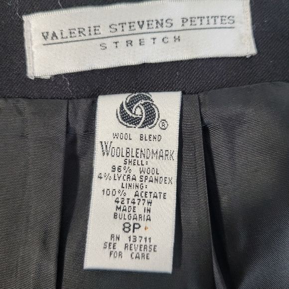 Womans Valerie Stevens Petites Stretch Black Wool/Spandex Skirt Size 8 Petite - Picture 6 of 7